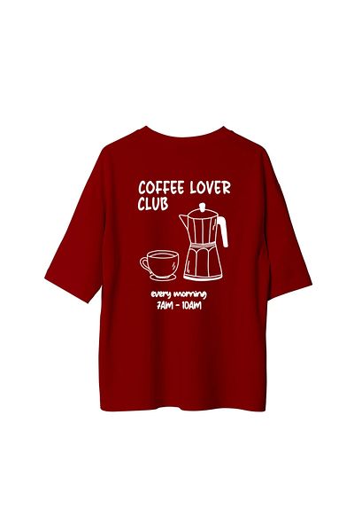 SVART WEAR Coffee Lover Club Coffee Love Printed Oversize Tshirt T-Shirt 100% Cotton