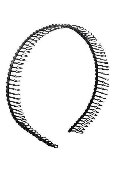 fun zone ROSENICE Hair Hoop Metal Teeth Comb Black
