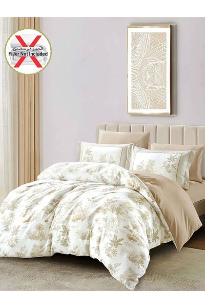 Donetella 6-Piece Printed Duvet Cover Set, King Size 220 x 240cm, Microfiber,( Without filler).