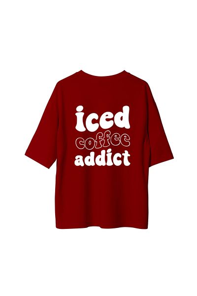 SVART WEAR Iced Coffee Addict Backside Printed Oversize Tshirt T-Shirt 100% Cotton