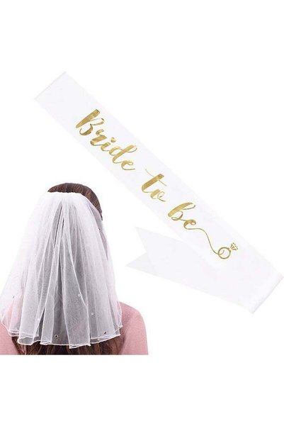 Hanayo طقم وشاح مطبوع للعروس مع حجاب بطول الكتف