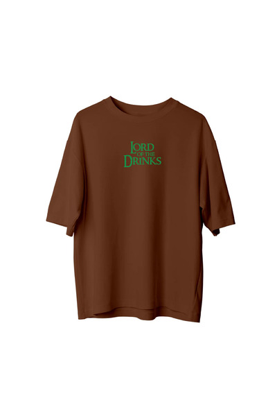 SVART WEAR Lord of the Drinks Drink Front Side Printed Oversize Tshirt T-Shirt 100% Cotton