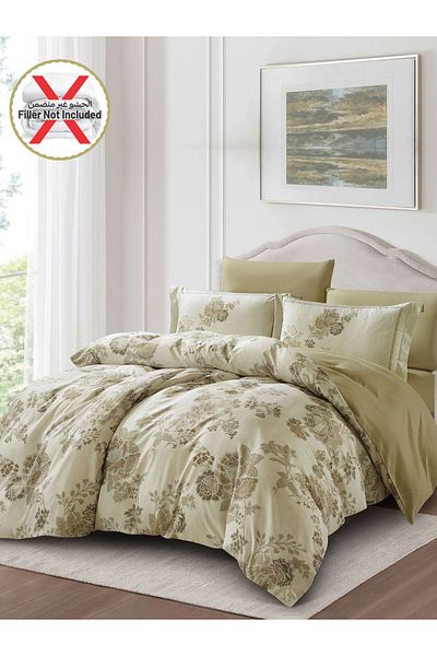 Donetella 6-Piece Printed Duvet Cover Set, King Size 220 x 240cm, Microfiber,( Without filler).
