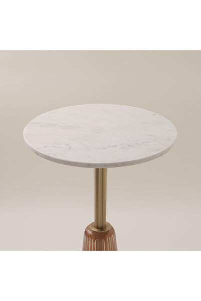 homez marble side table 46*55cm, brown
