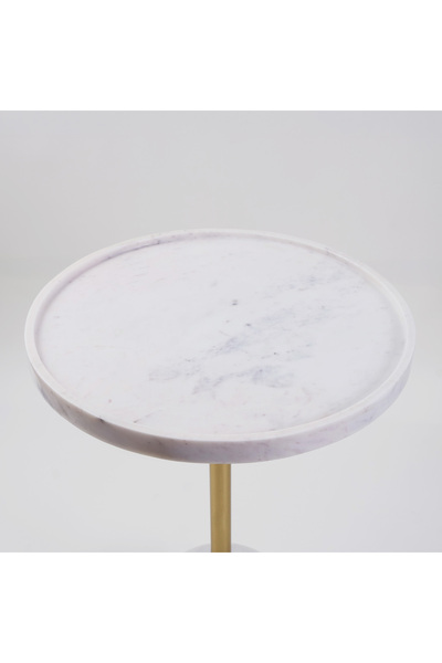 homez White Marble Side Table 40*40*45 Cm