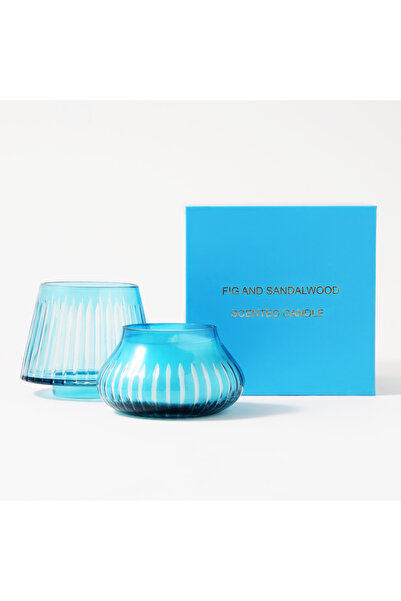 homez sandalwood and fig glass scented candle with lid