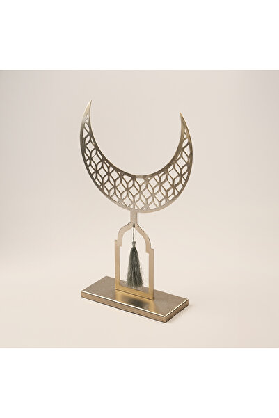 homez Ramadan Decorative Crescent Design With Base, Black 32*9*29.5Cm