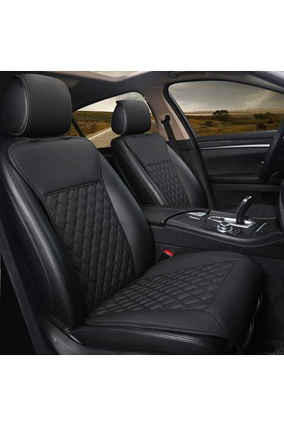 Elindor Car seat cover, universal, offers front seat protection, non-slip, quilted pattern, Black