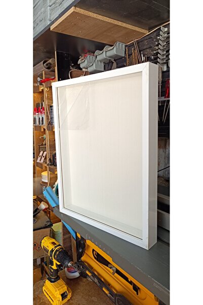 EMASS Kuru gül ahşap çiçek çerçevesi gelin çiçeği çerçevesi 50x40 beyaz pleks...