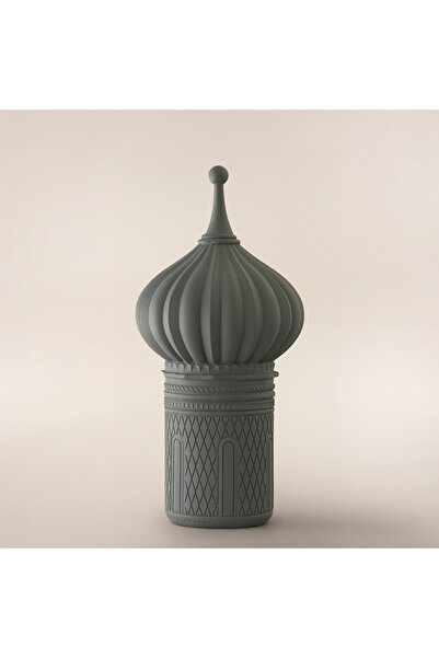 homez Dome Shaped Ceramic Ramadan Decorative Piece, Grey 18.5*18.5*30Cm