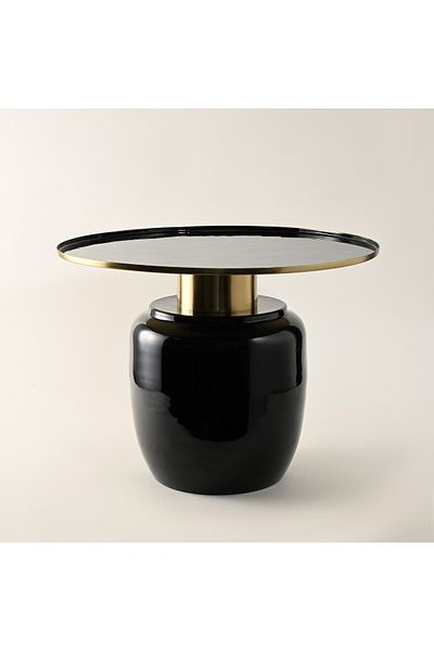 homez Side Table Metal Black, 60*60*47Cm