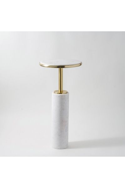 homez marble side table 31*31*62cm, white