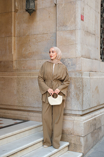 LOCCO Women's Stone Detailed Double Suit Khaki Green