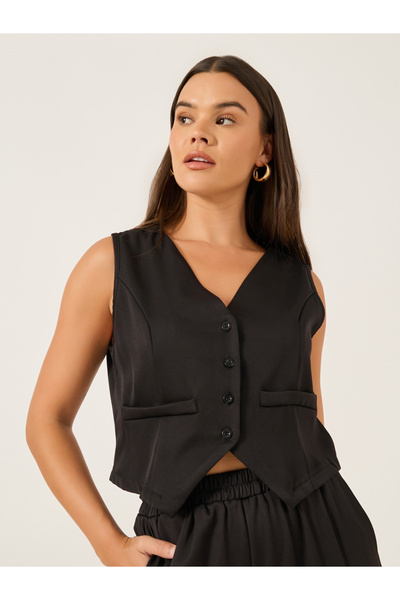 Take Two By Styli Solid V Neck Sleeveless Vest and Straight Leg Pants Co-Ords