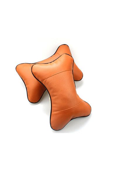 REDz Accessories Super Comfortable Car Headrest Pillow, Soft Cotton and -Leather, Brown