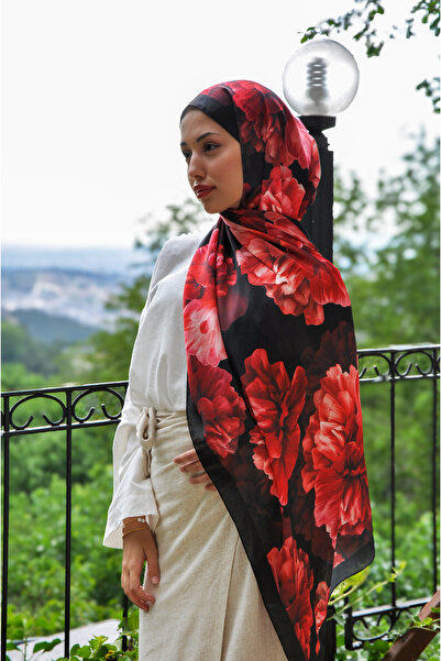 MSCARFS Ebrâr Pattern Janjan Silk Shawl Red