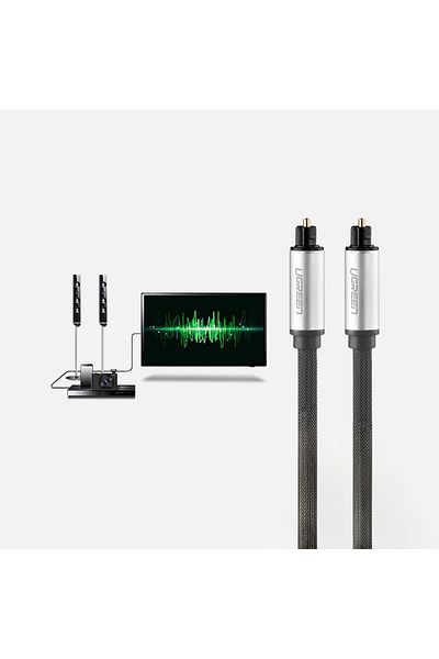 Ugreen Kabel przewód optyczny audio Toslink SPDIF 2m - szary