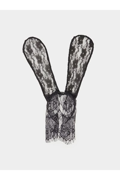 Styli Lace Bunny Ear Headband with Eyelash Mask