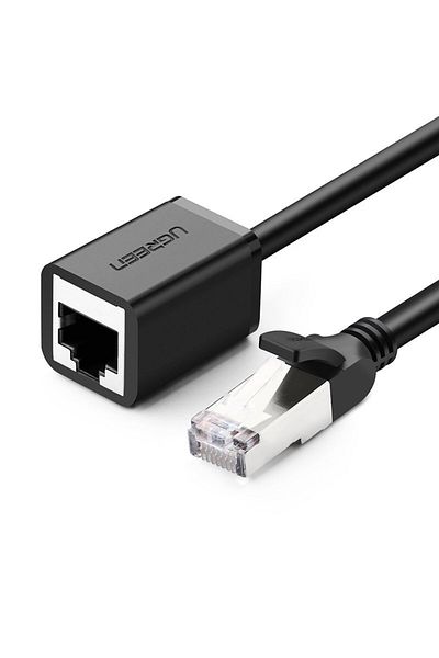 Ugreen Cablu extensie FTP Ethernet RJ45 Cat 6 1000 Mbps cu pereche răsucită, 2 m, negru