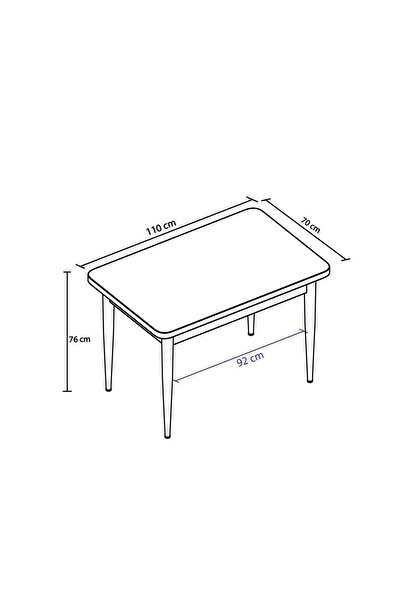 SHOOVVEL Vera 70x110 Mdf Beyaz Masa Ahşap Ayaklı Sabit Üst Kalite Mutfak Masası, Salon Masası,Yemek Masası