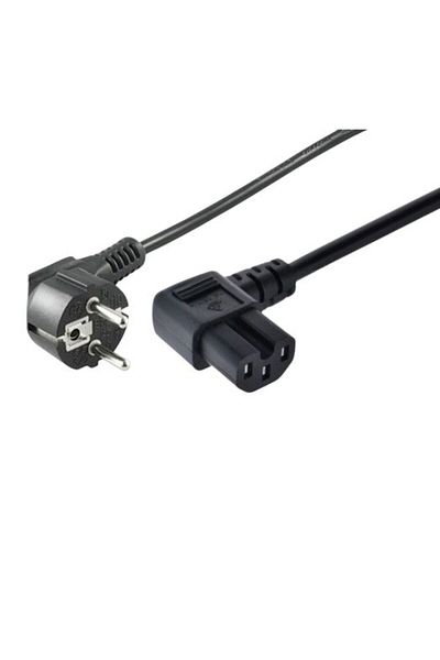 MicroConnect Kabel zasilający CEE 7/7 - Kątowy C15, 1,5m, czarny, MC-JT008/HT3W-H05VV-F-1.5