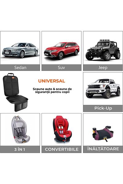 Elindor Full car seat cover, isofix, waterproof, 2 mesh pockets, universal, black