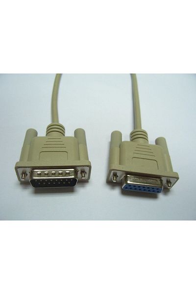 MicroConnect Kabel DSUB15-M/DSUB15-F 2m 1:1, śruby zaciskowe, beżowy, SCSE15GF2