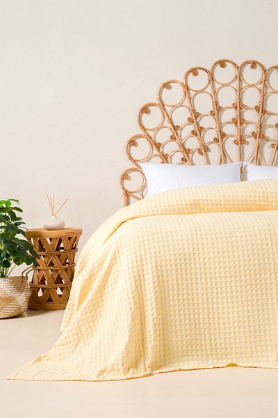 Koza Home Viva 100% Cotton Yellow Pique 200X220 2600