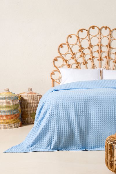 Koza Home Viva 100% Cotton Blue Pique 200X220 2602