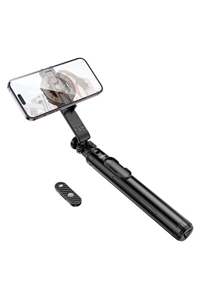 REDz Accessories Μαγνητικό Selfie Stick με Ασύρματο Τηλεχειριστήριο και Τρίποδο, Hoco K25, Μαύρο