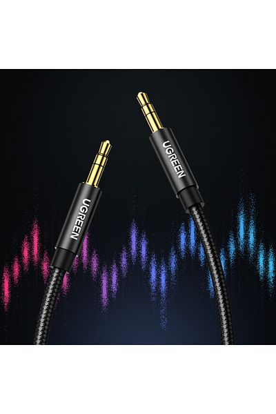 Ugreen Wytrzymały kabel przewód audio AUX w oplocie minijack 3.5 mm 1m niebieski