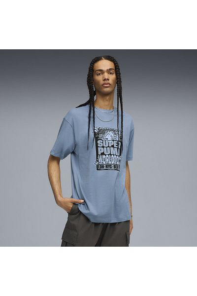 Puma Tricou relaxat Graphic Super World Tour pentru bărbați