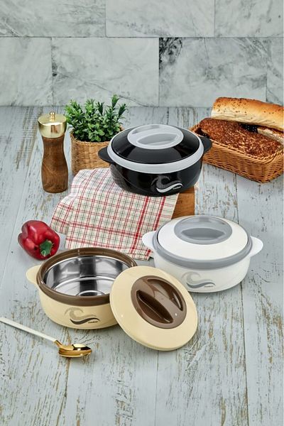 Elista 3149 Food Thermos - Leakproof Locking Lid Storage Container Stainless Steel Sefertası 1000 ml Beige