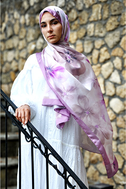 MSCARFS شال حريري منقوش من هوما