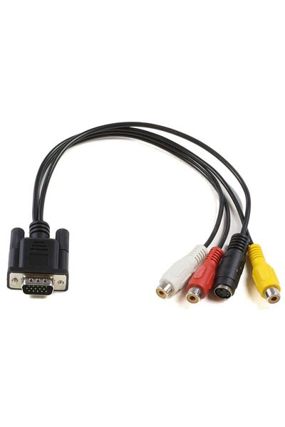 MicroConnect Adapter VGA - S-video 3x RCA 0,3m.