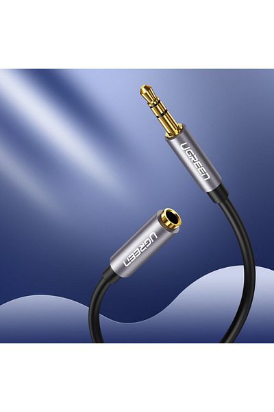 Ugreen Przewód kabel przedłużacz do słuchawek AUX 3.5mm mini jack 1m srebrny