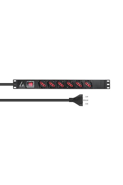 Inna marka Lanview 1U 19" tip F/J cu 6 porturi, cu switch, cablu de alimentare 2M cu mufă J, LVR-2MIT-SW-IT6