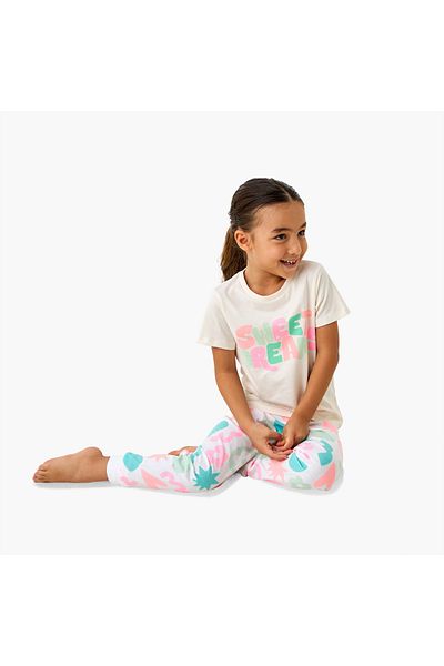 Juniors 4-Piece Printed T-shirt and Pyjama Set