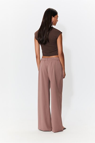 Stradivarius Striped wide-leg smart trousers