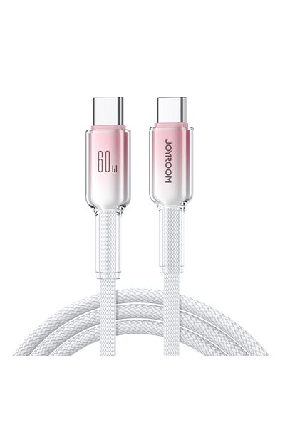 Joyroom Cablu USB-C Crystal-Clear Series 60W - USB-C 1,2 m - Alb