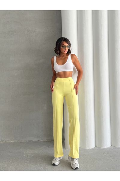 Miss Prova Premium Leggings Pants with Rib Detail and Waist Seat Missptl2672