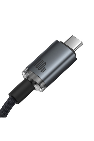 Baseus Kabel przewód Crystal Shine USB-C - USB-C USB3.2 100W 20Gbps 1.5m - czarny