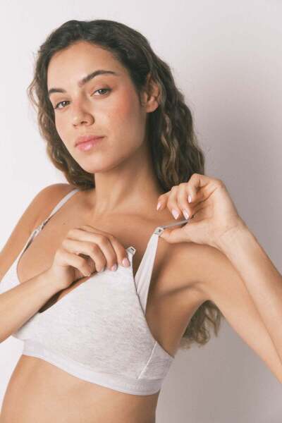 Women'secret NATURAL grey cotton maternity bra