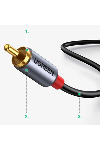 Ugreen Kabel przewód audio dźwiękowy USB-C męski - 2RCA męski 1.5m szary