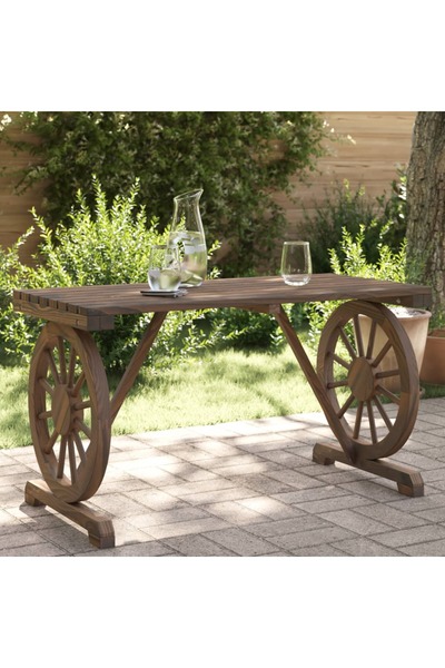 vidaxl طاولة حديقة 115x55x65 سم من خشب التنوب الصلب