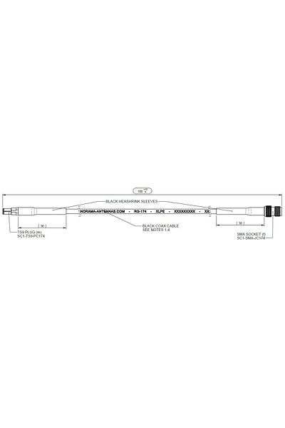Inna marka Conector antenă mufă SMA (f) - mufă TS9 (m) cablu RG174 lungime 100 mm, C74-SJ-010-TS9