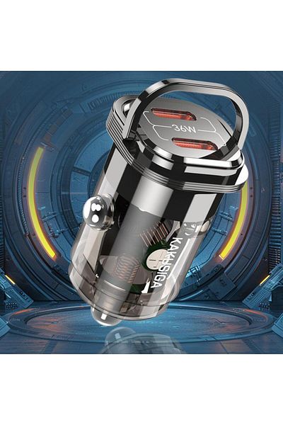REDz Accessories Adaptor auto KSC-1194, 2 x Tip-C, încărcare rapidă 36W, negru