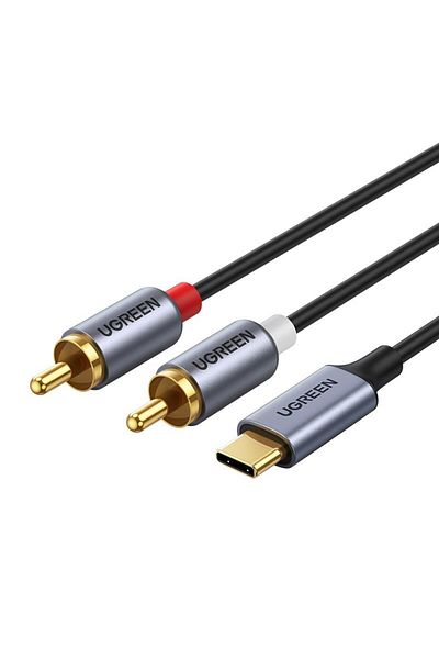 Ugreen Kabel przewód audio dźwiękowy USB-C męski - 2RCA męski 1.5m szary