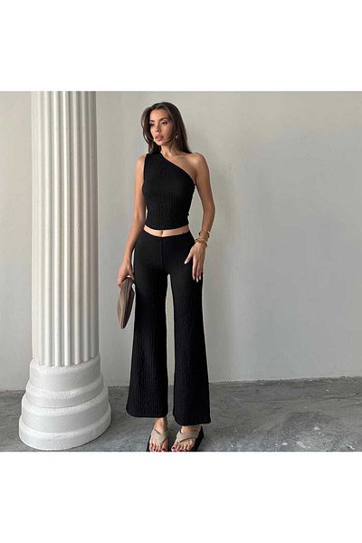 IŞILDA FASHION Women's One Shoulder Wrap Suit