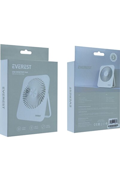 Everest Efn-601 Beyaz 2000Mah 4 Kademeli 4000Rpm Hız Metal Ayak Masaüstü Usb Fan